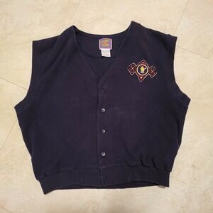 Vintage 90s M&Ms Planet Mars M&M Embroidered Golf Button‎ Up Vest Mens XL